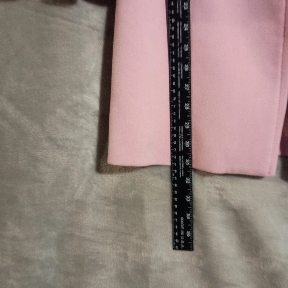 Zara Pink Ruffle Bell Sleeve Coat Lined Full Zip Sz XS Peacoat - Picture 7 of 13
